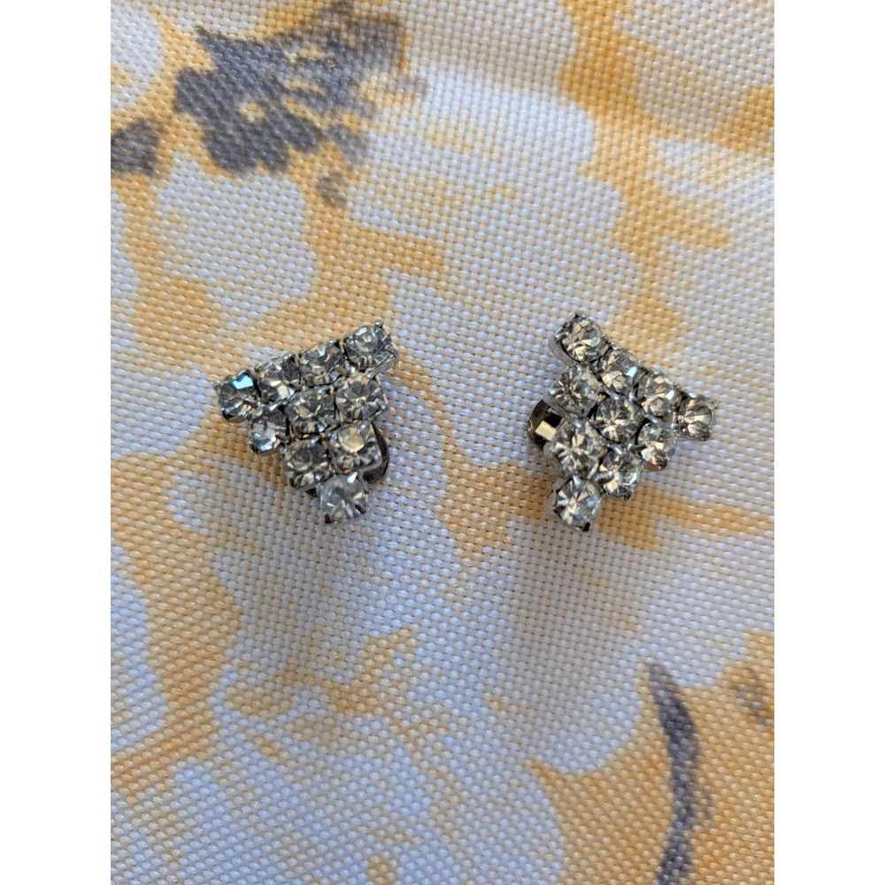 Vintage Rhinestone 2 Shoe Clips Sparkling Crystal‎ Cluster Bridal & Formal